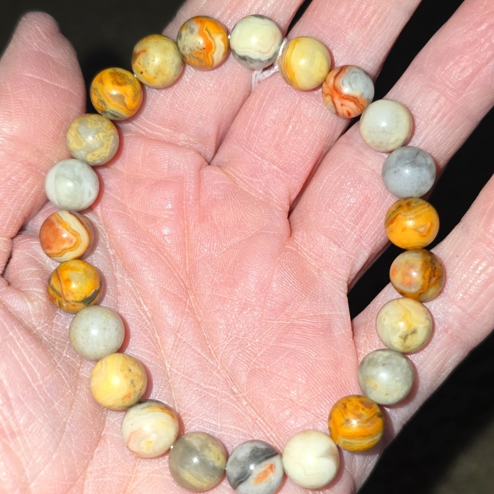 8mm Crazy Lace Agate Bracelet On Sale 🥳🎁🔥